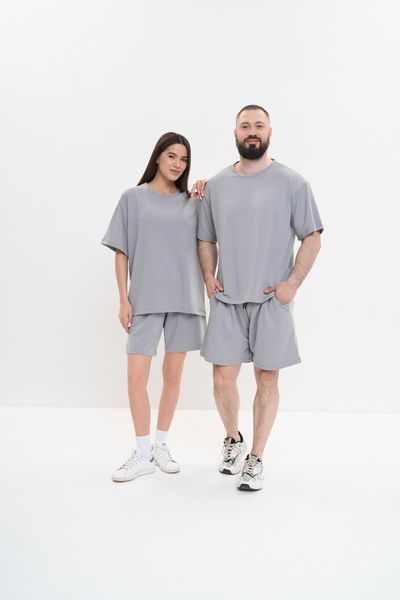 Фото Парні прогулянкові костюми Family Look | Світло-сірий набір оверсайз комплектів RELAX &ndash; купити в Bluebell Room