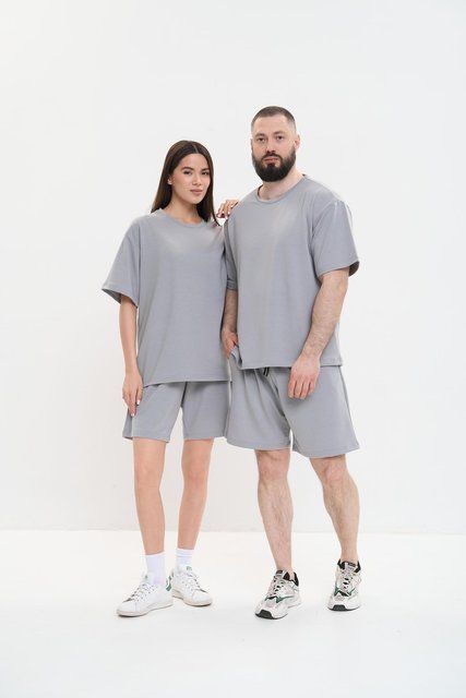 Фото Парні прогулянкові костюми Family Look | Світло-сірий набір оверсайз комплектів RELAX &ndash; купити в Bluebell Room