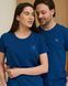 Парні піжами для закоханих Family Look Пазл | Синій набір бавовняних піжам з шортами 93559+60274-BLUE фото 4