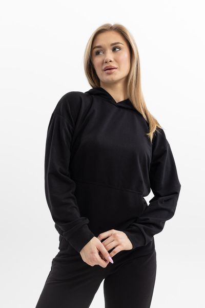 Фото Жіночий спортивний костюм з худі | Чорний повсякденний комплект (Family Look) &ndash; купити в Bluebell Room