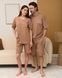 Парні домашні костюми Family Look | Набір світло-коричневих комплектів з шортами 93560-60275-LBROWN-SET фото 4