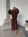 Чоловічий халат коричневого кольору з велсофту 1072-BROWN-MAN фото 3