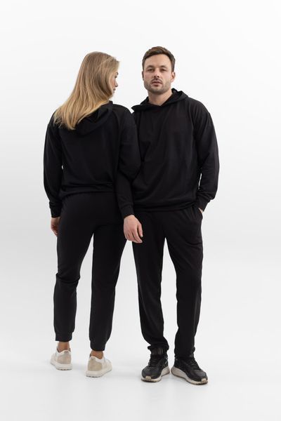 Фото Парні костюми з худі для закоханих Family Look | Набір чорних повсякденних комплектів &ndash; купити в Bluebell Room