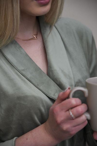 Фото Жіночий довгий халат Velour Luxe | Плюшевий велюр на бавовні (Фісташка) &ndash; купити в Bluebell Room