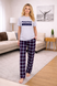 Жіночий домашній комплект футболка та штани сірого кольору в клітинку T351-GREY фото 1