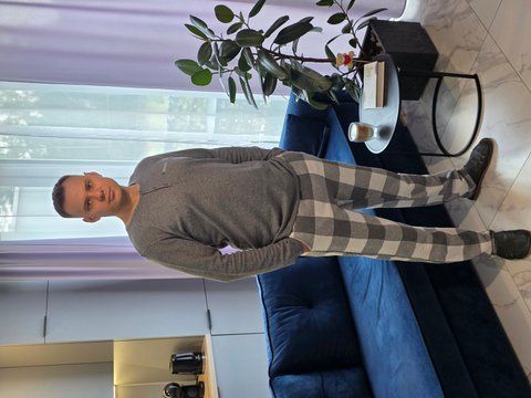 Фото Чоловіча піжама сірого кольору в клітинку &ndash; купити в Bluebell Room