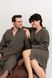 Парні халати з фактурного мусліну Family Look | Набір домашніх халатів кольору хакі M61-M61W-KHAKI-SET фото 2