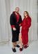 Парні халати для закоханих Family Look (Чорний та Бордо Максі) | Купити довгі теплі махрові халати TOMIKO-4002+1023-BORDEAUX-LONG фото 1