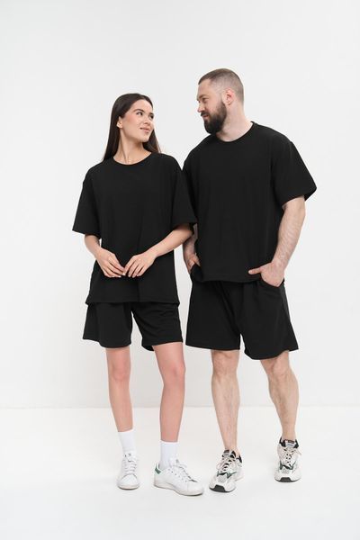 Фото Парні прогулянкові костюми Family Look | Чорний набір оверсайз комплектів RELAX &ndash; купити в Bluebell Room