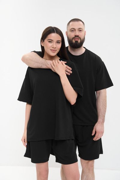 Фото Парні прогулянкові костюми Family Look | Чорний набір оверсайз комплектів RELAX &ndash; купити в Bluebell Room