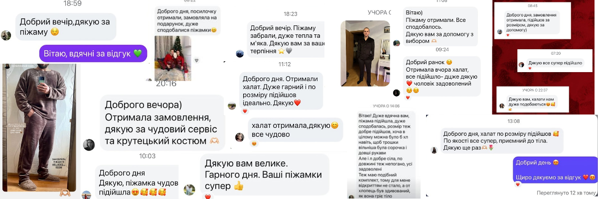 Відгуки наших клієнтів про піжами, халати та сімейні комплекти (Family Look) від Bluebell Room. Переконайтеся в якості та затишку нашого одягу перед замовленням! 💙
